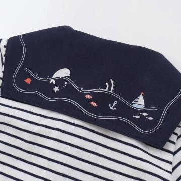 SLAP SLIP baby (スラップスリップ) 「セーラーカラーマリンドッキング半袖カバーオール」(70-80cm)  メール便対応可の画像
