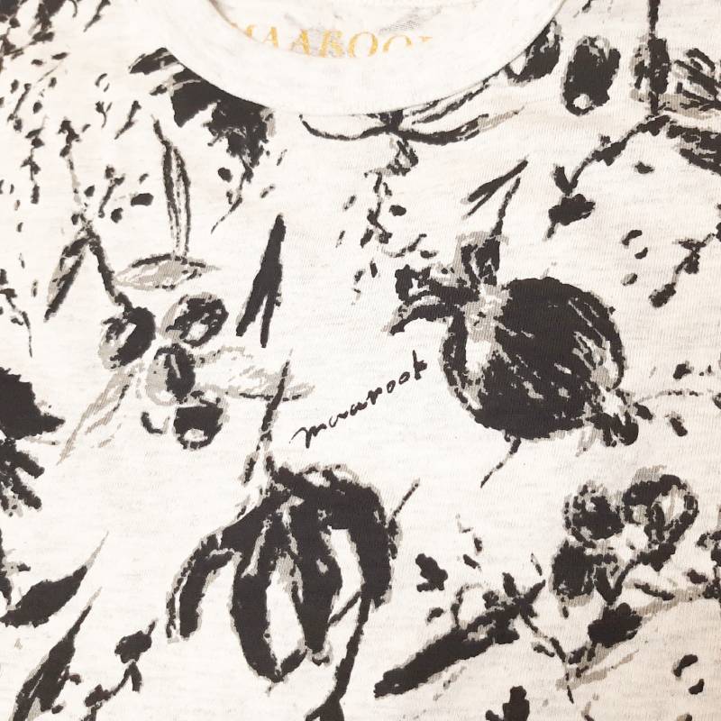 maarook「モノトーンフラワープリントTシャツ」(90-160cm)   【メール便送料無料】の画像