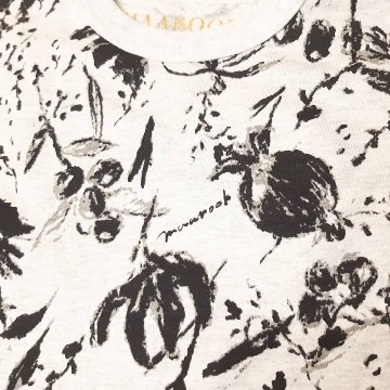 maarook「モノトーンフラワープリントTシャツ」(90-160cm)   【メール便送料無料】の画像