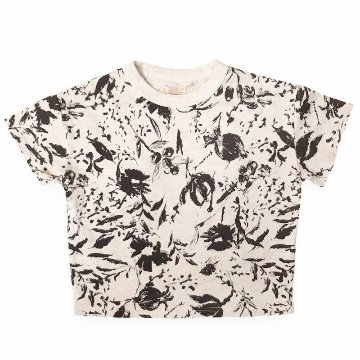 maarook「モノトーンフラワープリントTシャツ」(90-160cm)   【メール便送料無料】の画像