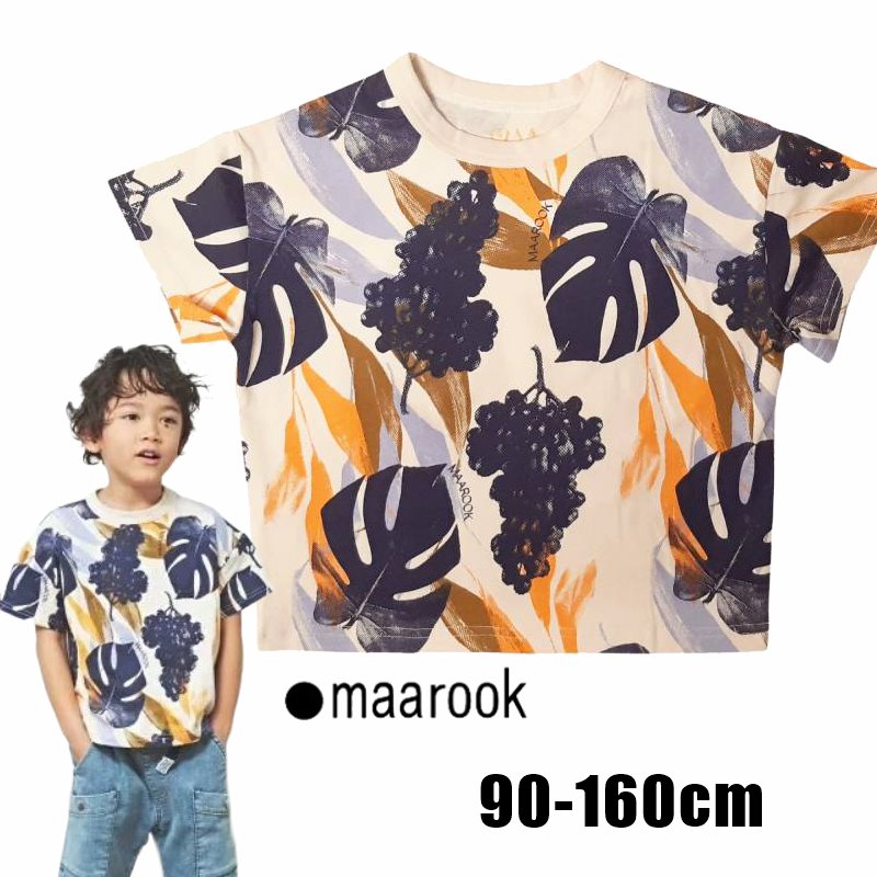 maarook「ボタニカルプリントTシャツ」(90-160cm)   【メール便送料無料】の画像