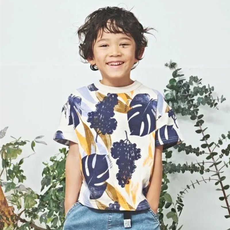 maarook「ボタニカルプリントTシャツ」(90-160cm)   【メール便送料無料】の画像