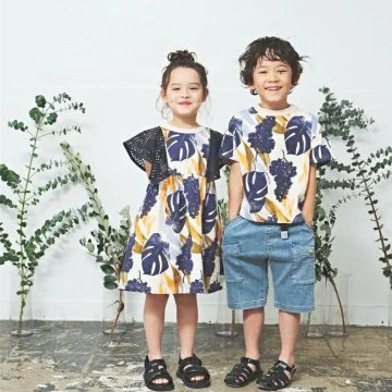 maarook「ボタニカルプリントTシャツ」(90-160cm)   【メール便送料無料】の画像