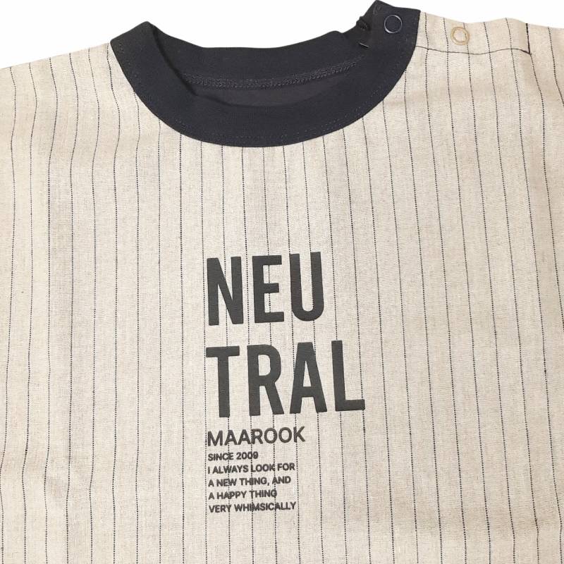maarook「コットンリネンストライプTシャツ」(90-160cm)   【メール便送料無料】の画像
