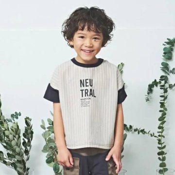 maarook「コットンリネンストライプTシャツ」(90-160cm)   【メール便送料無料】の画像