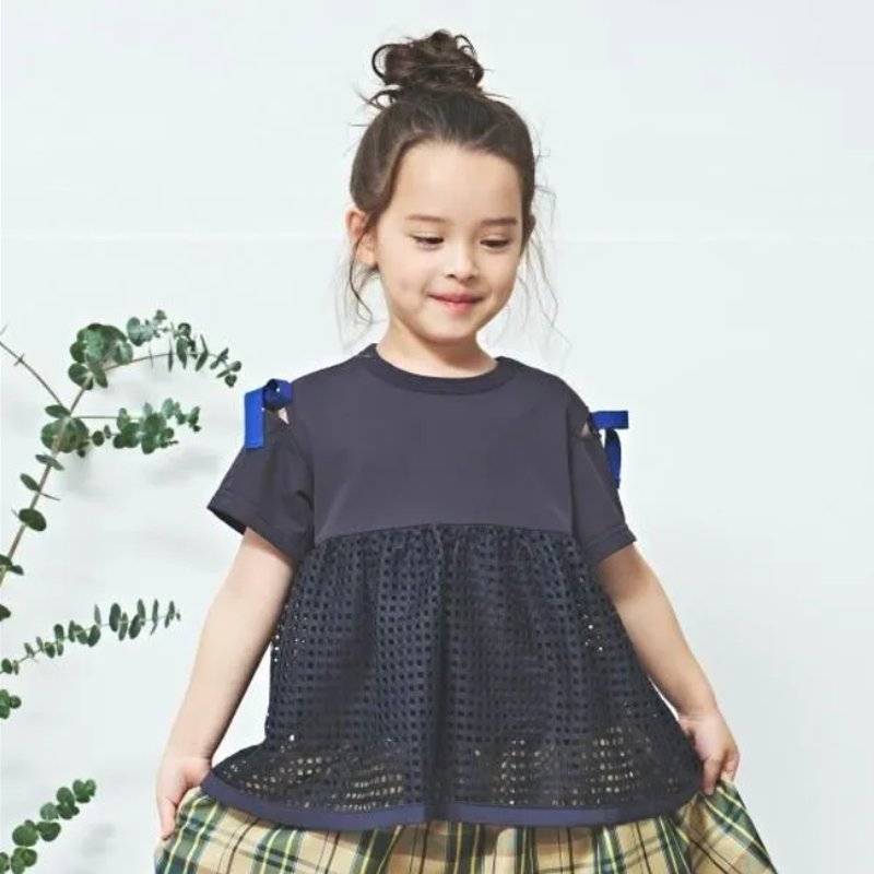 maarook「接触冷感鹿の子天竺メッシュ切り替えチュニック」(90-160cm)   【メール便送料無料】の画像