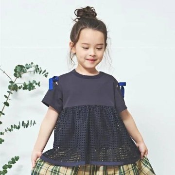 maarook「接触冷感鹿の子天竺メッシュ切り替えチュニック」(90-160cm)   【メール便送料無料】の画像