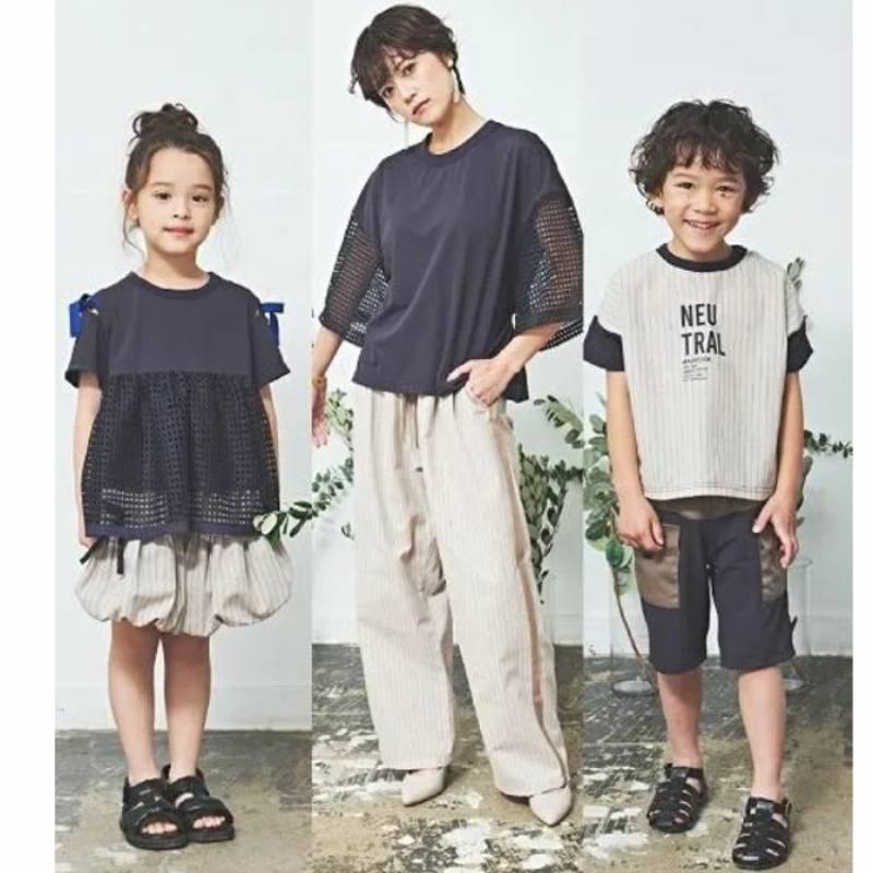 MUUNAA「接触冷感鹿の子天竺メッシュ袖Tシャツ」FREE   【メール便送料無料】の画像