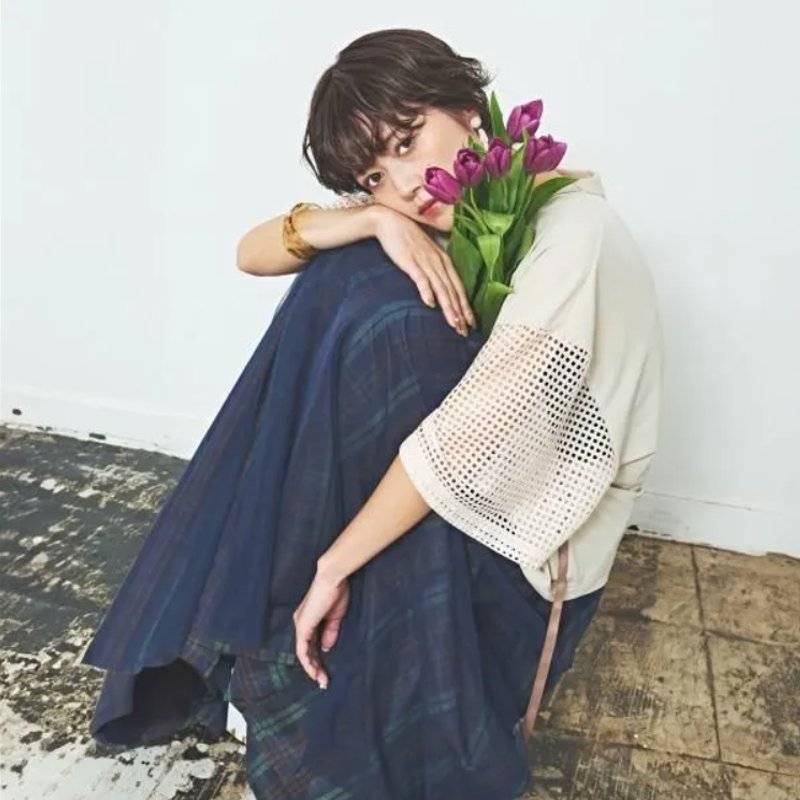 MUUNAA「接触冷感鹿の子天竺メッシュ袖Tシャツ」FREE   【メール便送料無料】の画像
