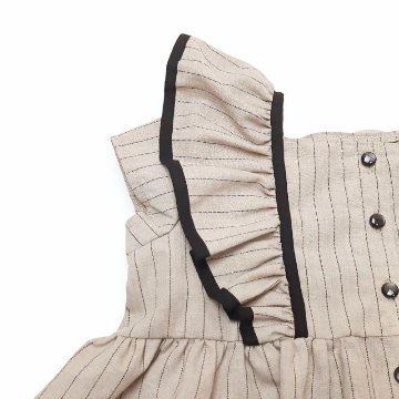 maarook「コットンリネンストライプフリルチュニック」(90-140cm)
