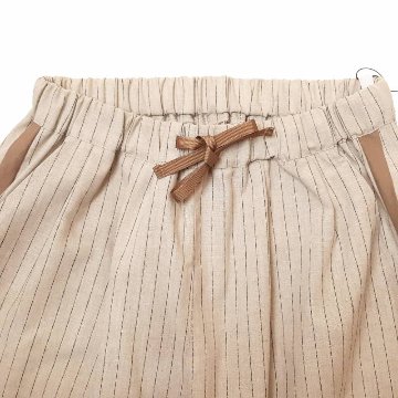 MUUNAA「コットンリネンストライプラインパンツ」FREE   の画像