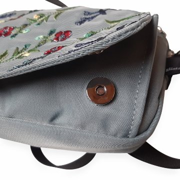 SUPER HAKKA glanta 「フラワーストライプ刺繍ミニショルダーバッグ」Fの画像