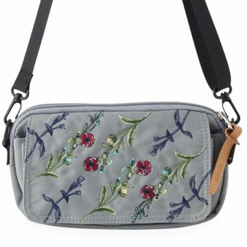 SUPER HAKKA glanta 「フラワーストライプ刺繍ミニショルダーバッグ」Fの画像