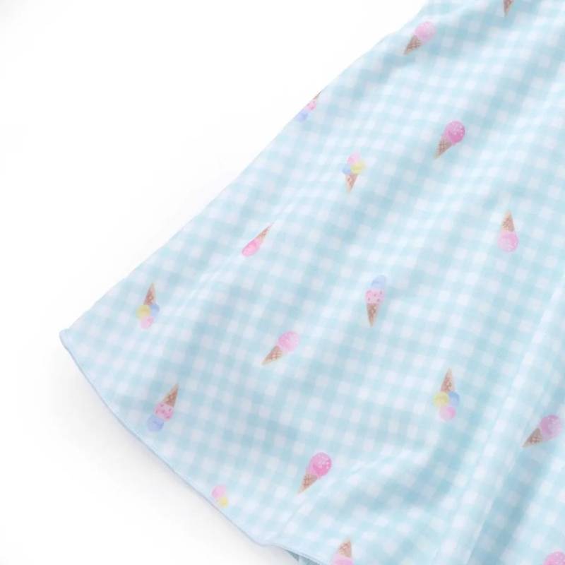 SLAP SLIP「ギンガムチェック総柄 ワンピース型 スイムウェア」 (90-130cm)の画像