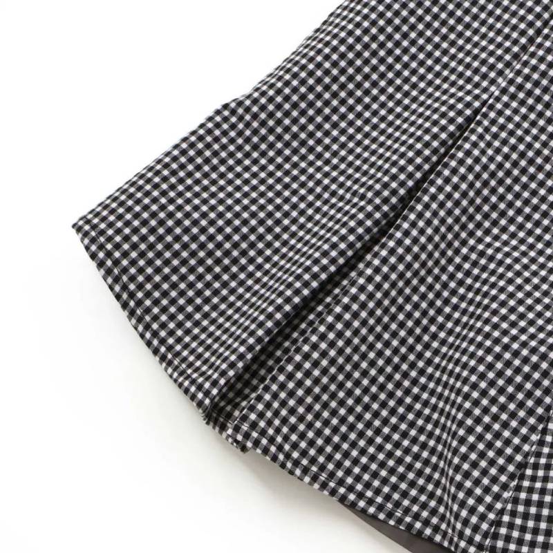 ZIDDY「リブTシャツ＋ギンガムビスチェ＆スカート 3点セット」 (140-160cm)の画像