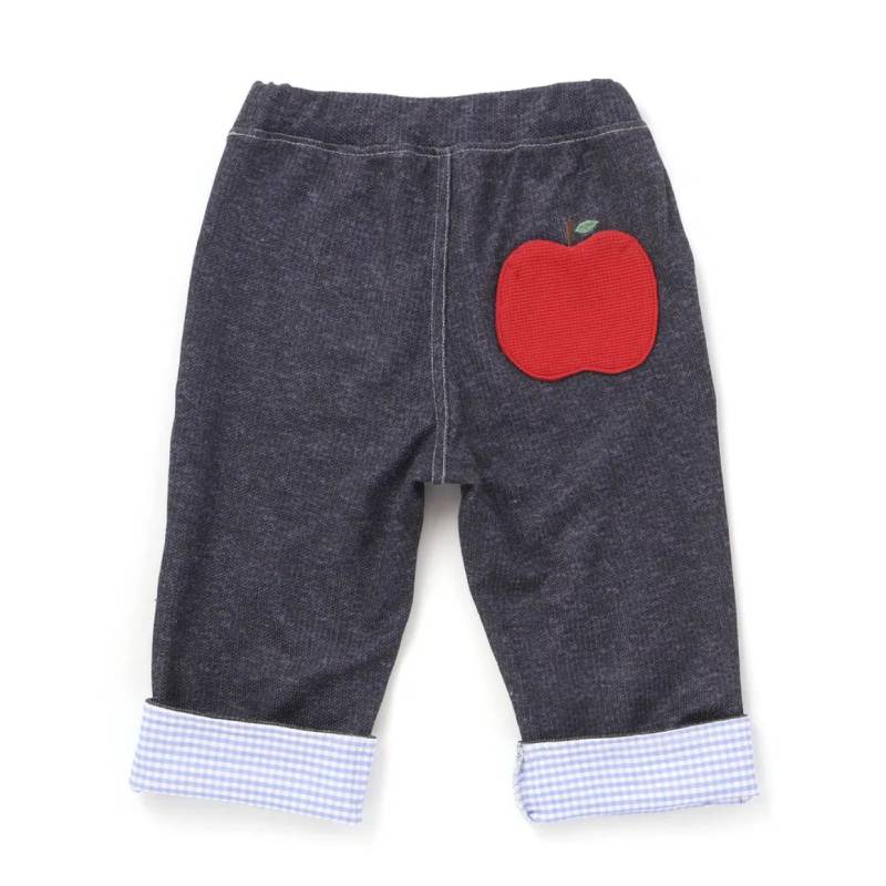 SLAP SLIP(スラップスリップ) 「りんごポケット 折り返し裾7分丈カットデニムパンツ」(80-110cm) 【メール便送料198円対応】の画像
