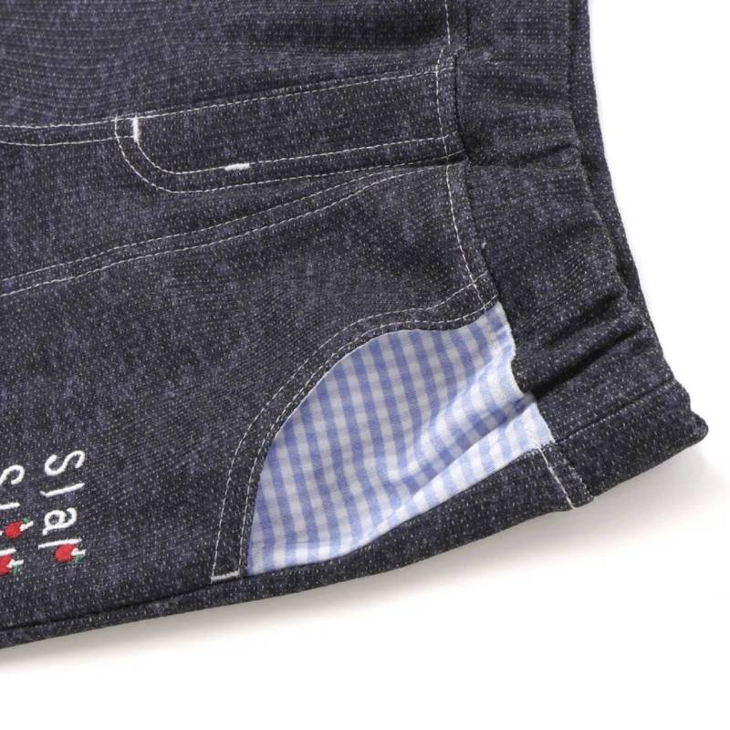 SLAP SLIP(スラップスリップ) 「りんごポケット 折り返し裾7分丈カットデニムパンツ」(80-110cm) 【メール便送料198円対応】の画像