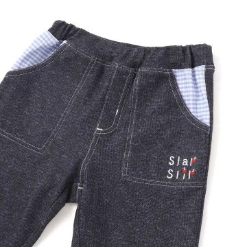 SLAP SLIP(スラップスリップ) 「りんごポケット 折り返し裾7分丈カットデニムパンツ」(80-110cm) 【メール便送料198円対応】の画像