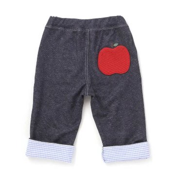 SLAP SLIP(スラップスリップ) 「りんごポケット 折り返し裾7分丈カットデニムパンツ」(80-110cm) 【メール便送料198円対応】の画像