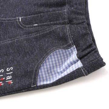 SLAP SLIP(スラップスリップ) 「りんごポケット 折り返し裾7分丈カットデニムパンツ」(80-110cm) 【メール便送料198円対応】の画像