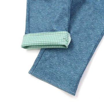 SLAP SLIP(スラップスリップ) 「りんごポケット 折り返し裾7分丈カットデニムパンツ」(80-110cm) 【メール便送料198円対応】の画像