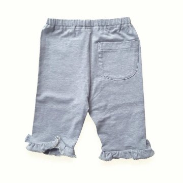 Souris(スーリー)「裾フリルお花モチーフ&リボンカットソー 5分丈パンツ」（80-130cm） 【メール便送料無料】の画像
