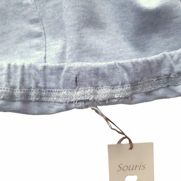 Souris(スーリー)「裾フリルお花モチーフ&リボンカットソー 5分丈パンツ」（80-130cm） 【メール便送料無料】の画像