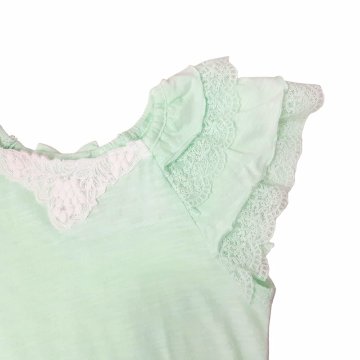 Souris(スーリー)「レースフリルフレンチスリーブブラウス」（80-130cm） メール便送料無料の画像