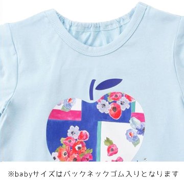 hakka kids baby「フラワーりんごプリントTシャツ」(80-130cm） 【メール便送料無料】の画像