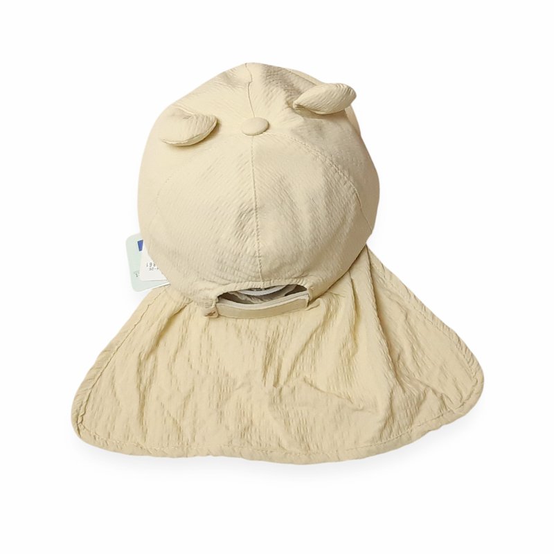 hakka baby「UVケア くま耳日よけ付きキャップ」S(48-50cm)【メール便送料無料】の画像