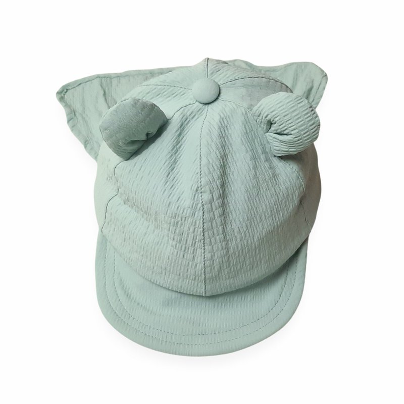 hakka baby「UVケア くま耳日よけ付きキャップ」S(48-50cm)【メール便送料無料】の画像