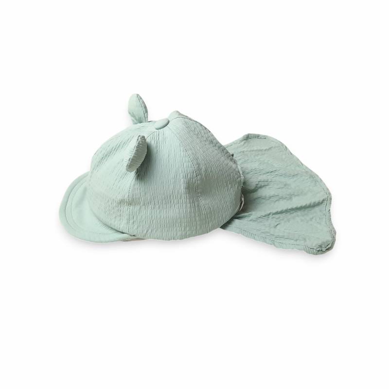 hakka baby「UVケア くま耳日よけ付きキャップ」S(48-50cm)【メール便送料無料】の画像