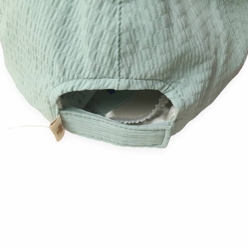 hakka baby「UVケア くま耳日よけ付きキャップ」S(48-50cm)【メール便送料無料】の画像