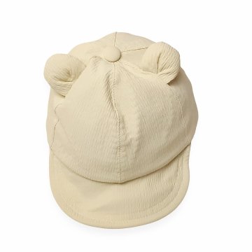 hakka baby「UVケア くま耳日よけ付きキャップ」S(48-50cm)【メール便送料無料】の画像