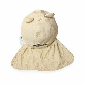 hakka baby「UVケア くま耳日よけ付きキャップ」S(48-50cm)【メール便送料無料】の画像