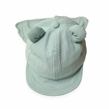 hakka baby「UVケア くま耳日よけ付きキャップ」S(48-50cm)【メール便送料無料】の画像