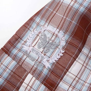 nexchic (ネクシック) 「エンブレム刺繍入りチェック柄プリーツスカパン」(120-150cm) の画像