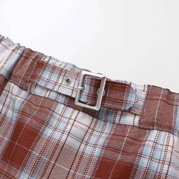 nexchic (ネクシック) 「エンブレム刺繍入りチェック柄プリーツスカパン」(120-150cm) の画像