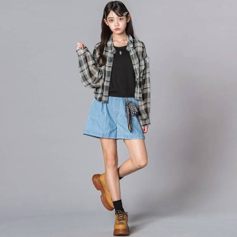 ZIDDY「バンダナ付きデニムショートパンツ」 (140-160cm)