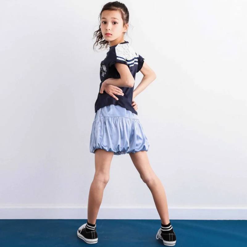 nexchic (ネクシック) 「セーラーカラー風レース切り替えTシャツ」(130