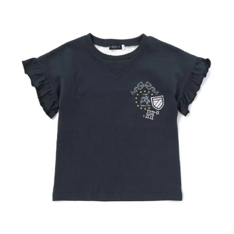 nexchic (ネクシック) 「セーラーカラー風レース切り替えTシャツ」(130-150cm)　メール便送料198円対応の画像