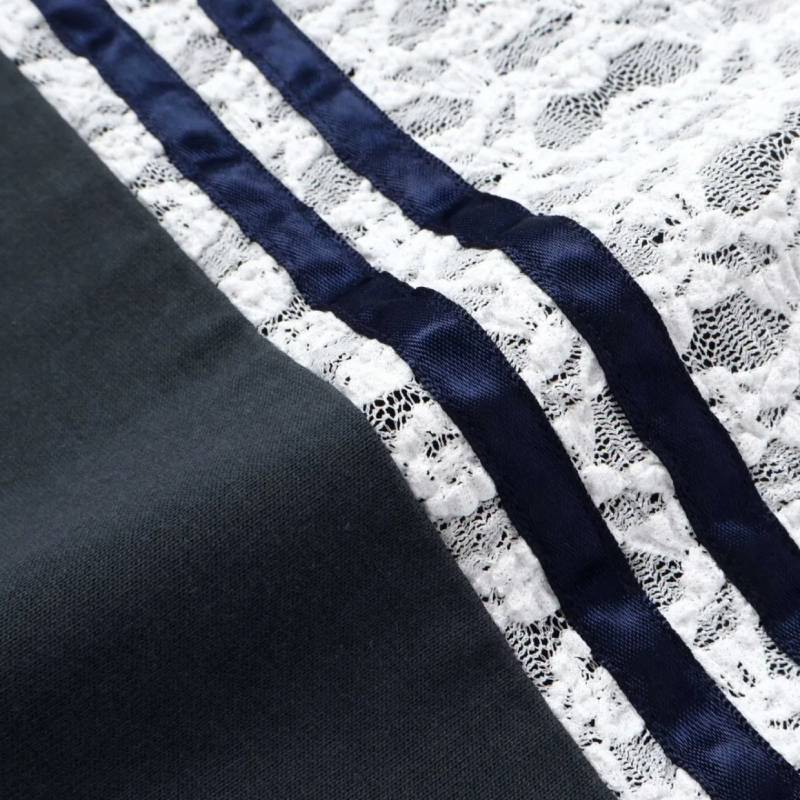 nexchic (ネクシック) 「セーラーカラー風レース切り替えTシャツ」(130-150cm)　メール便送料198円対応の画像