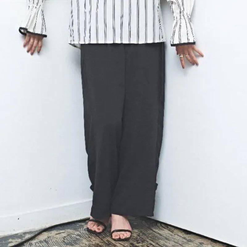 MUUNAA「ポリエステルツイルミドルワイドパンツ」FREE   の画像