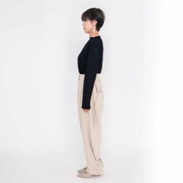 MUUNAA「ポリエステルツイルミドルワイドパンツ」FREE   の画像