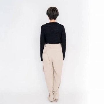MUUNAA「ポリエステルツイルミドルワイドパンツ」FREE   の画像
