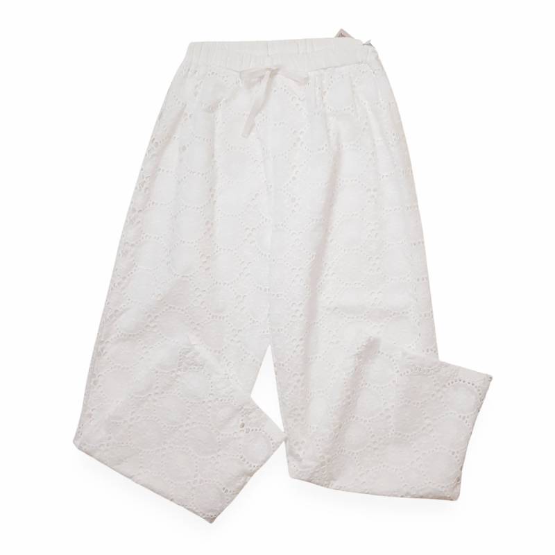 MUUNAA「カットワークレースロングパンツ」FREE   の画像