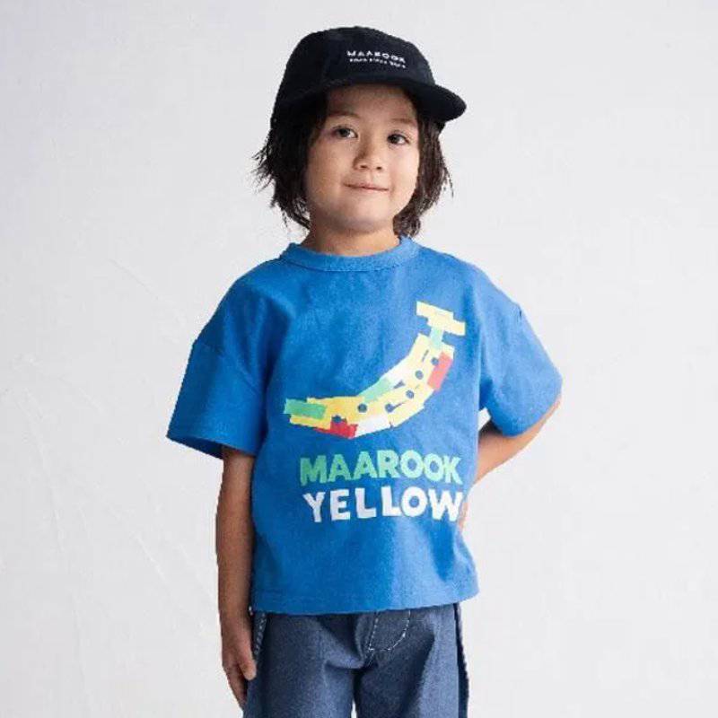 maarook「バナナブロックプリントTシャツ」(90-130cm)   【メール便送料無料】の画像