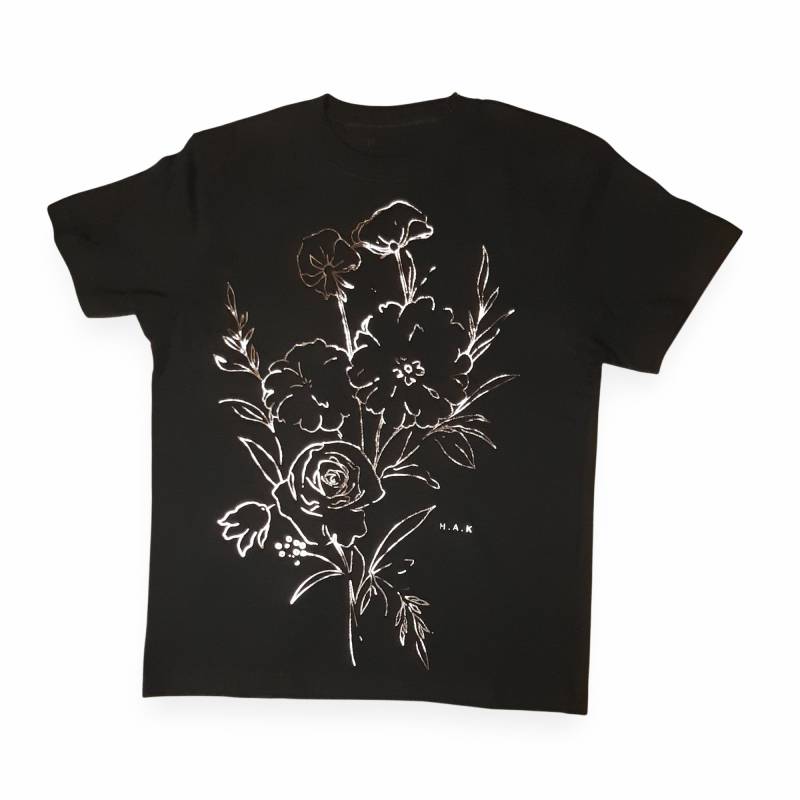 H.A.K 「エッジフローラ箔プリントTシャツ」0-1の画像