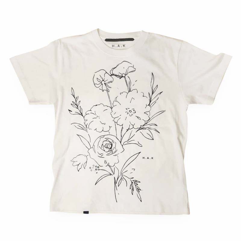 H.A.K 「エッジフローラ箔プリントTシャツ」0-1の画像