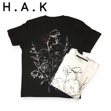 H.A.K 「エッジフローラ箔プリントTシャツ」0-1の画像
